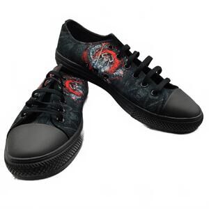 RAAD Samurai Sword Dragon Black Low-Top Canvas Sneakers Men’s Size 10M